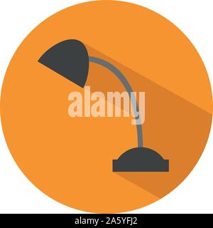 Icon of a small lamp in flat style. Vector illustration. Office concept. Stock Vector