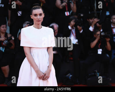 VENICE, ITALY - AUGUST 31, 2019: Rooney Mara walks the red carpet ahead of the 'Joker' screening during the 76th Venice Film Festival Stock Photo