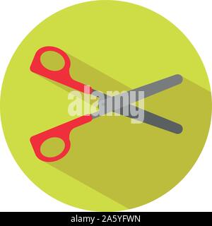Icon of a par of scissors in flat style. Vector illustration. School concept. Stock Vector