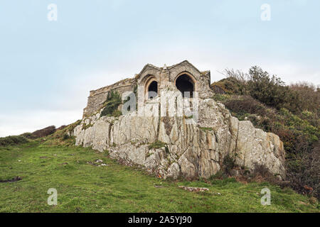 Queen Adelaides Grotto, built 1826,  at the end of Earl’s Drive on the Rame Peninsula Stock Photo