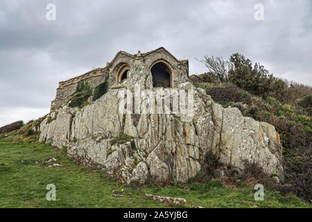 Queen Adelaides Grotto, built 1826,  at the end of Earl’s Drive on the Rame Peninsula Stock Photo