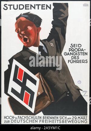 Nazi German poster propaganda political Adolf Hitler regime Germany EU ...