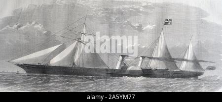 The new clipper steam-ship 'Ly-EE-Moon', built for the opium trade. Stock Photo