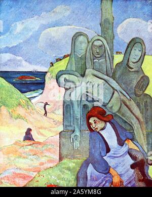 Painting titled 'The Green Christ'. By Eugène Henri Paul Gauguin (1848-1903) French Post-Impressionist artist. Dated 1889 Stock Photo