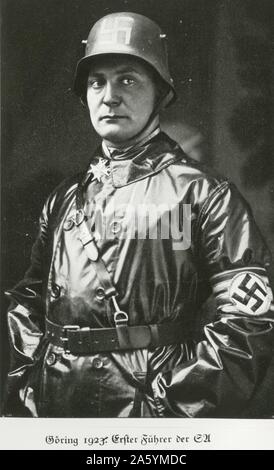 'Hermann Wilhelm Goering (1893-1946) German Nazi politician in 1923 at the time of the Beer Hall Putsch. Founded the Gestapo in 1933, Commander-in-Chief of Luftwaffe from 1935. After Nuremberg Trials committed suicide' Stock Photo