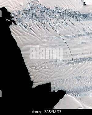 NASA scientists discovered a massive crack across the Pine Island Glacier, Antarctica. Nov. 13, 2011. Stock Photo