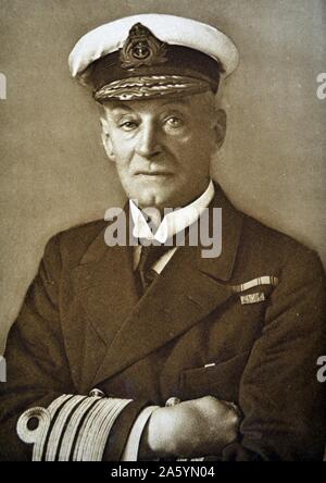 Admiral Sir Henry Bradwardine Jackson (1855-1929), a Yorkshire man, who reached the twin pinnacles of a naval officer of the Royal Navy officers career serving as First Sea Lord from 1915-1916 during World War One and promoted to the rank of Admiral of the Fleet in 1919. 1915. Stock Photo