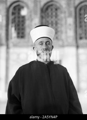 Arab Protest Delegations, Demonstrations and Strikes 1929. His Eminence the Grand Mufti of Jerusalem. Haj Amin Effendi el-Husseini Stock Photo