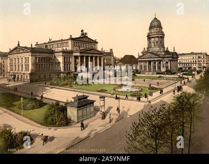 Schiller Square, Berlin, Germany. between 1890 and 1900. photomechanical print in photochrom, colour. Stock Photo