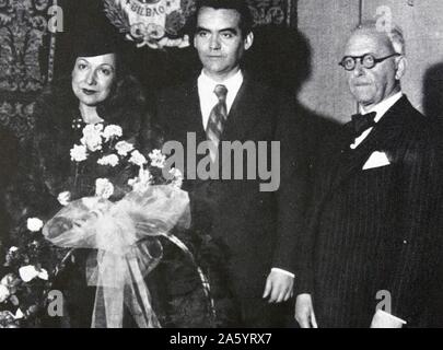 Federico García Lorca, (centre) 1898 – 19 August 1936; Spanish poet, playwright, and theatre director. Stock Photo