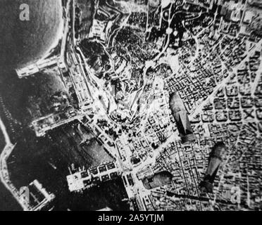 Bombs dropped on Barcelona by nationalist aircraft, during the Spanish Civil War Stock Photo