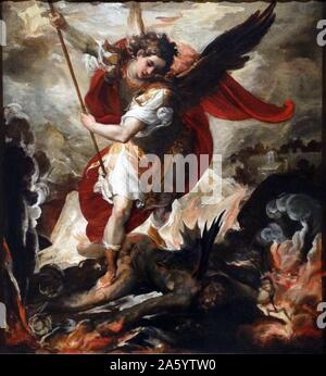 Saint Michael the Archangel defeats Lucifer, 1656 Francesco Maffei 1605-1660. Oil on board