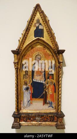 Niccolo di Tommaso, Active in Tuscany, around 1346-1376. Virgin and Child between angels and saints 1362 - 1367. Tempera and gold on wood with gold leaf Stock Photo