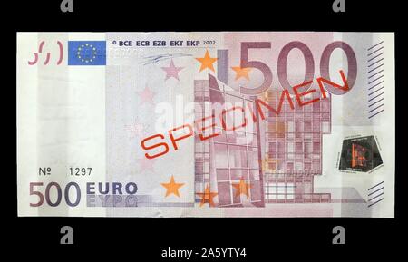 Specimen 500 euro note Europe, 2002 Stock Photo