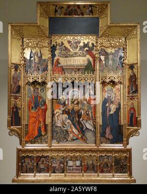 Altarpiece of the Epiphany by Joan Reixach (1411-1492) Spanish painter and miniaturist. Dated 15th Century Stock Photo