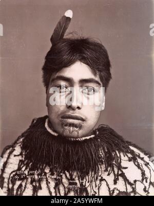 Queen Aotea, 2nd wife of King Tawhiao (Maori, New Zealand) 1880 Stock Photo