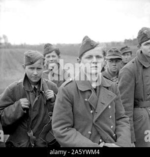 Conscripted young boys as soldiers in the German Army at the end of ...
