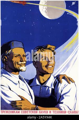 soviet space program, propaganda poster 1960 Stock Photo
