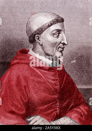 Francisco Jiménez de Cisneros, (1436 – November 8, 1517), Spanish cardinal, religious, and statesman. rose to the heights of power becoming a religious reformer, twice regent of Spain, Cardinal, Grand Inquisitor, promoter of the Crusades in North Africa. he is best known for funding the Complutensian Polyglot Bible, the first printed polyglot version of the entire Bible Stock Photo