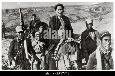 Mao Zedong (Chinese communist leader) during the 'Long march 1937 Stock Photo