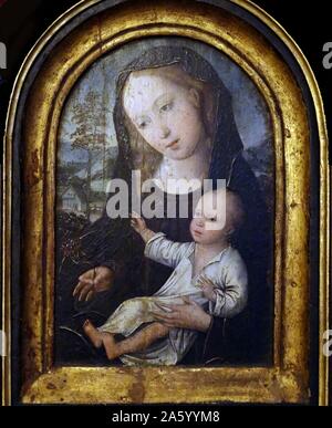 Madonna and Child by Master of the legend of the Magdalene active during the 15th Century. Stock Photo