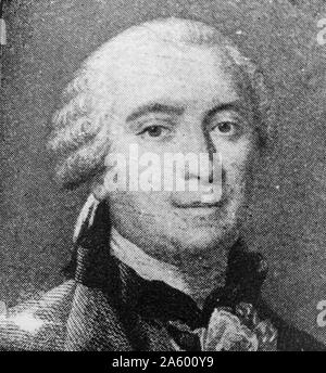 Portrait of Georges-Louis Leclerc, Comte de Buffon (1707-1788) a French naturalist, mathematician, cosmologist, and encyclopaedic author. Dated 18th Century Stock Photo