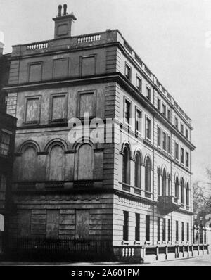 Photograph of Clarence House a royal residence in London, situated on The Mall, in the City of Westminster. It is attached to St. James's Palace and shares the palace's garden. Designed by John Nash (1752-1835) a British architect. Dated 19th Century Stock Photo