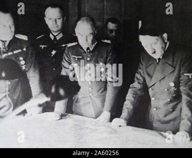 Adolf Hitler confers with General von Brauchitsch in the early years of World War II Stock Photo