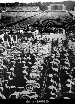 The Nuremberg Rallies were the annual rally of the Nazi Party in Germany, held from 1923 to 1938. They were large Nazi propaganda event. Stock Photo
