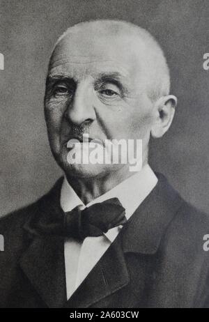 Photographic portrait of Anton Bruckner (1824-1896) an Austrian composer known for his symphonies, masses, and motets. Dated 1890 Stock Photo