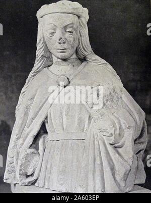 Photographic print of a fragmented statue of a Madonna. Dated 19th Century Stock Photo