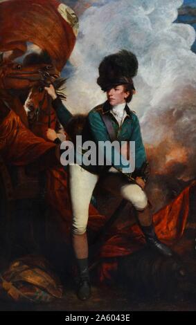 Portrait of Sir Banastre Tarleton, 1st Baronet (1754-1833) British soldier and politician. Painted by Sir Joshua Reynolds (1723-1792) British portrait painter. Dated 18th Century Stock Photo