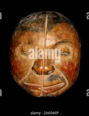 Masks from the Arctic used to reveal inner truth of the wearer, used by Shamans. Dated 19th Century Stock Photo