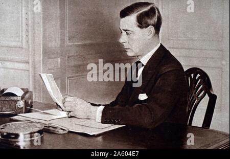 Photograph of the newly ascended King Edward VIII (1894-1972) he abdicated in December of the same year. Dated 20th Century Stock Photo