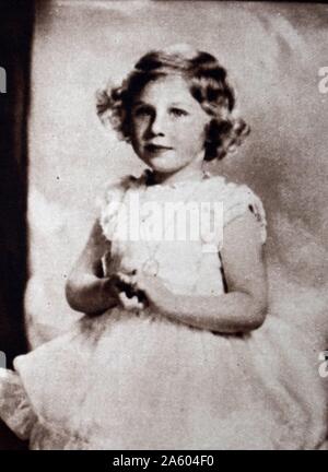 Photographic portrait of a young Princess Margaret (1930-2002) the younger sister of Queen Elizabeth II (1926-). Dated 20th Century Stock Photo