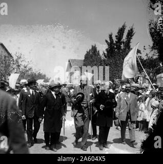 Lord Arthur Balfour at Jewish colonies (Palestine) later Israel Stock Photo