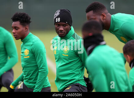Celtic's Eboue Kouassi during the training session at Lennoxtown, Glasgow. Stock Photo