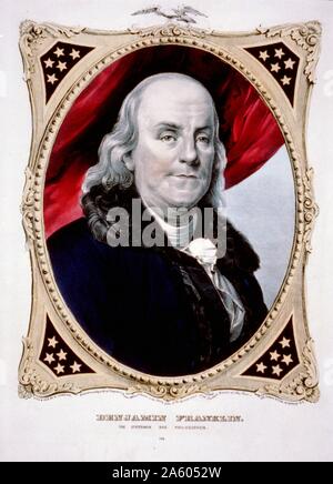 Benjamin Franklin: The statesman and philosopher. Franklin was one of the Founding Fathers of the United States and in many ways was 'the First American'. Stock Photo