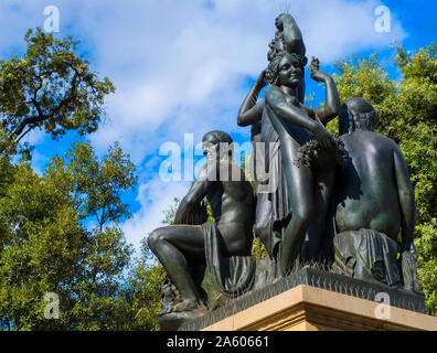 Sculpture in Placa de Catalunya, Barcelona, Catalonia, Spain, Europe. Stock Photo