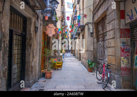 The Gothic Quarter in Barcelona, Catalonia, Spain, Europe. Stock Photo