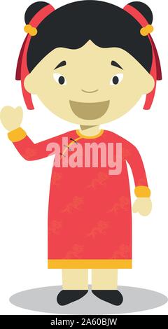 Cartoon chinese kids wearing traditional chinese costume Stock Vector ...