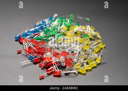 Set of colored LED light-emitting diode (LED) on background Stock Photo