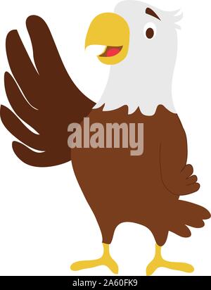 Cute cartoon eagle vector illustration Stock Vector