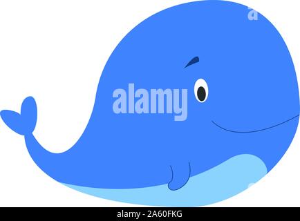 Cute cartoon whale vector illustration Stock Vector