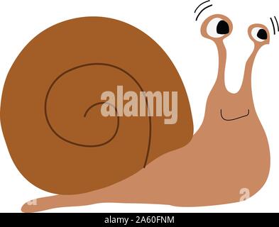 Cute cartoon snail vector illustration Stock Vector