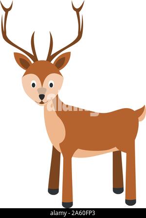 Cute cartoon deer vector illustration Stock Vector