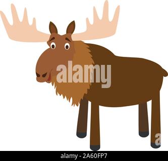 Cute cartoon moose vector illustration Stock Vector