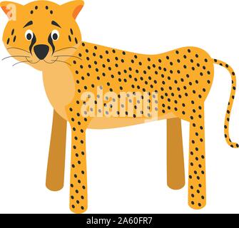 Cute cartoon cheetah vector illustration Stock Vector