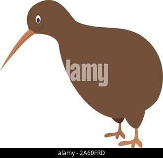 Cute cartoon kiwi vector illustration Stock Vector