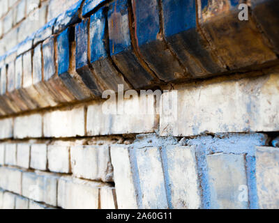 old brick wall. Front close-up view of a old brick wall Stock Photo